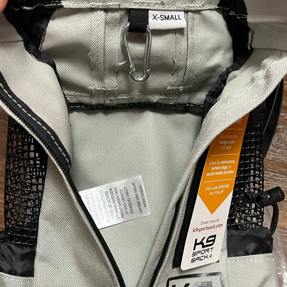 K9 Sport Sack Dog Backpack in Black and Gray XS (NWT)